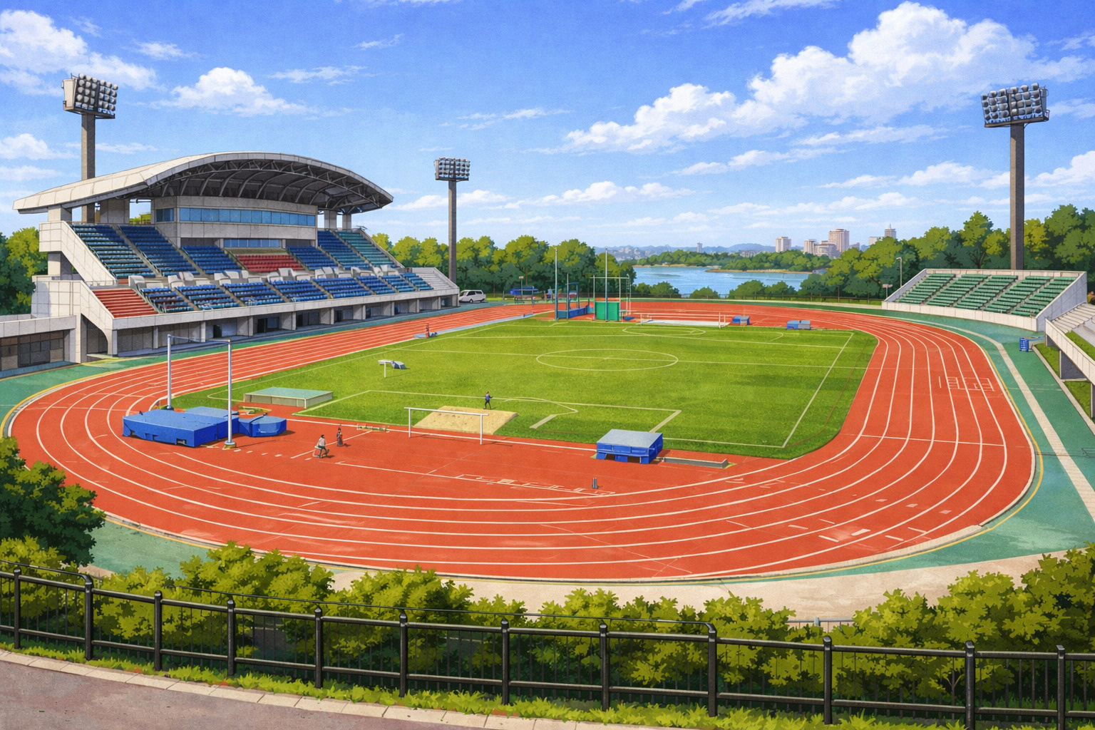 浜松市中央区にある「四ツ池公園陸上競技場」の概要と施設の特徴...の画像