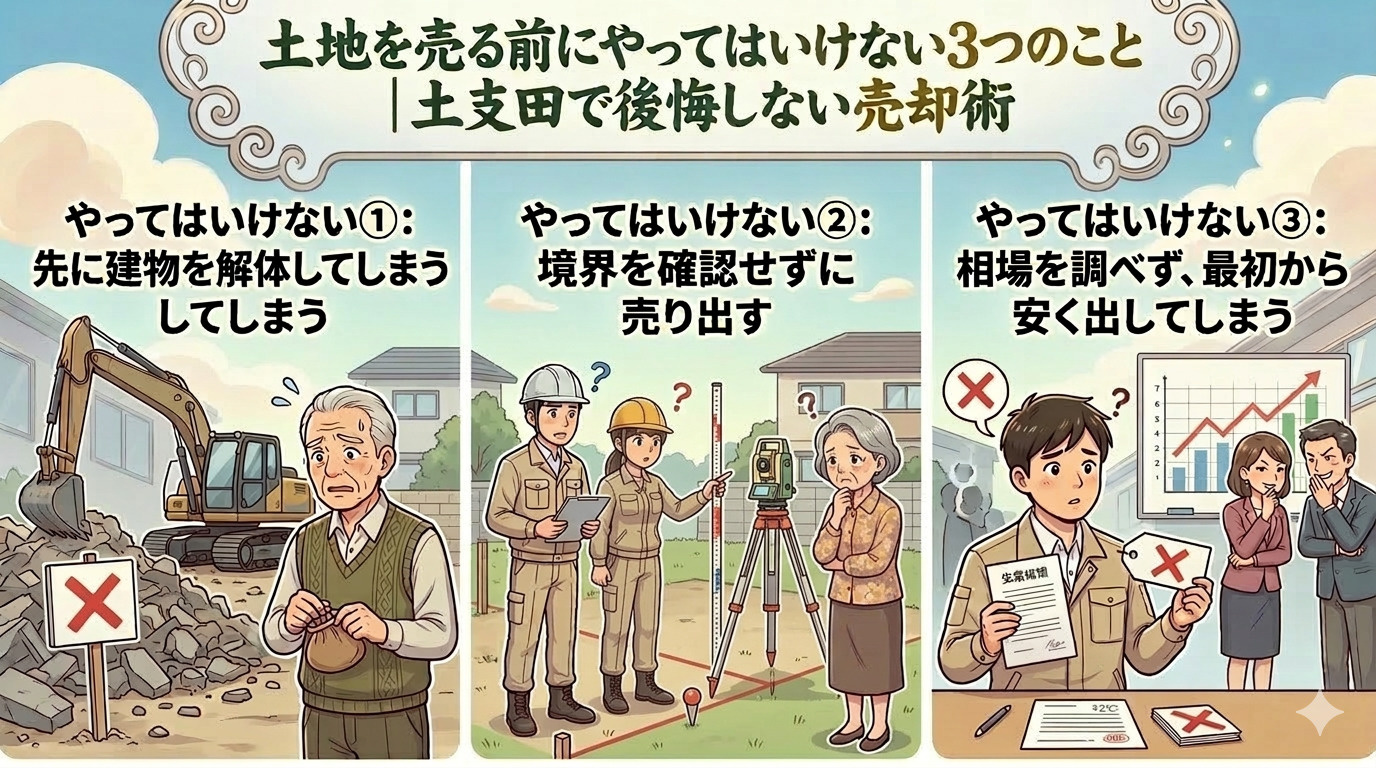 土地を売る前にやってはいけない3つのこと｜土支田で後悔しない...の画像
