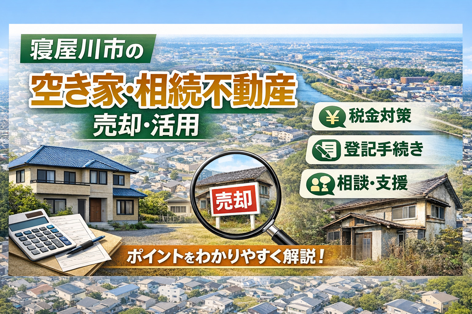 寝屋川市で空き家を相続したら注意点は？相続税や計算の流れを解...の画像