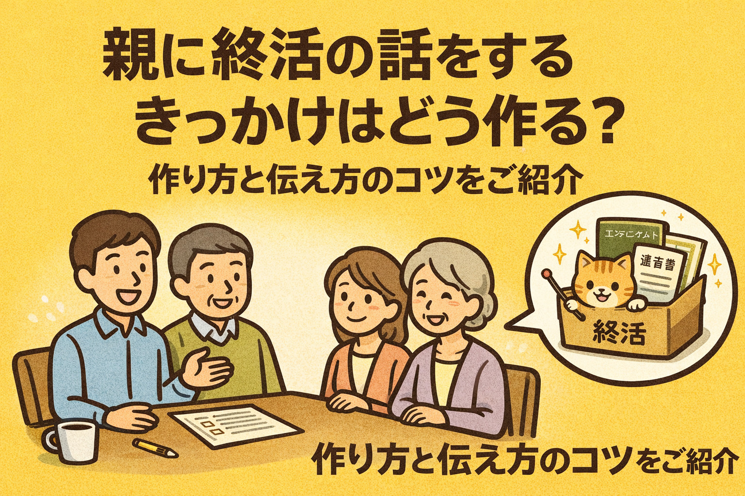 親に終活の話をするきっかけはどう作る？作り方と伝え方のコツを...の画像
