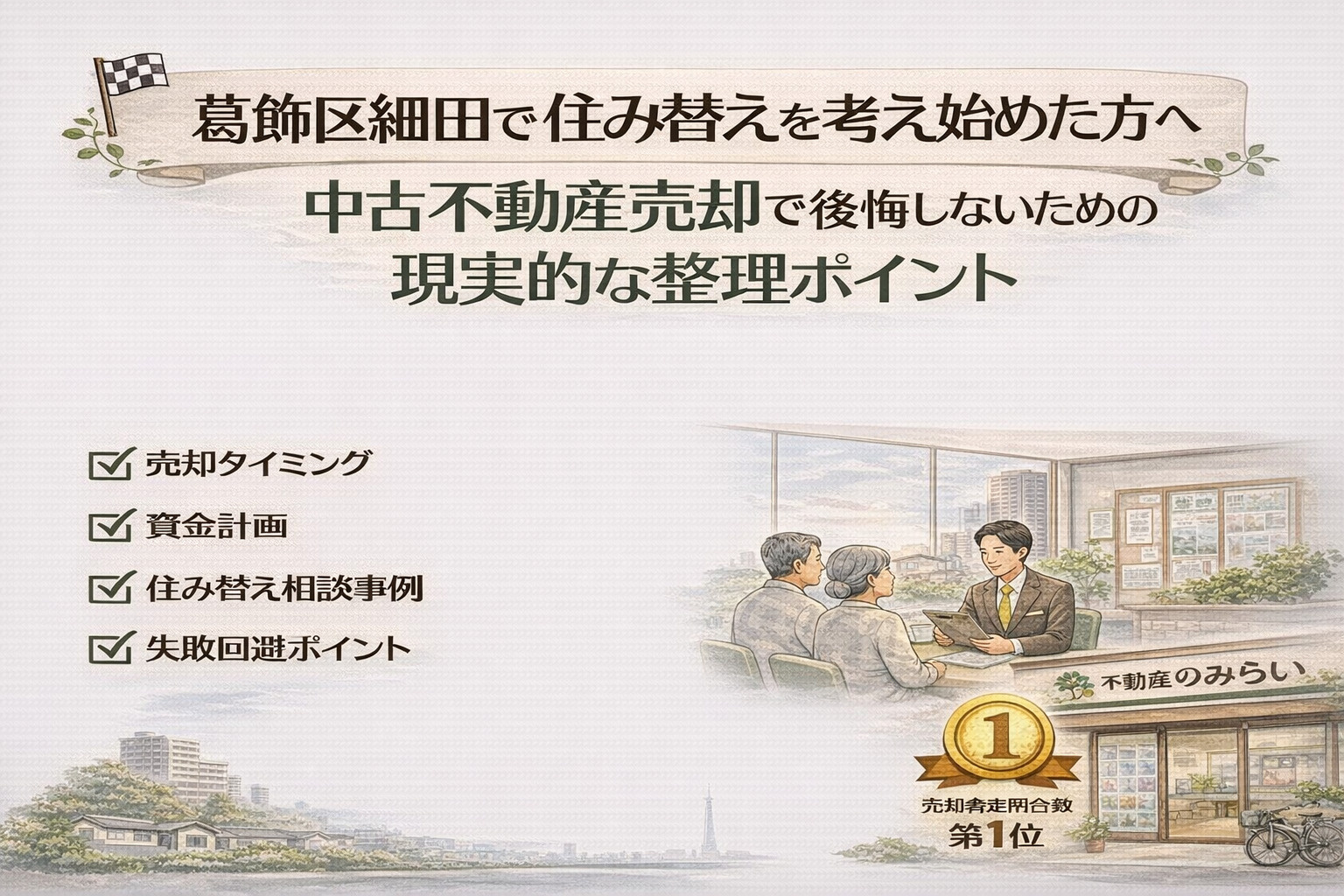 葛飾区細田で住み替えを考え始めた方へ｜中古不動産売却で後悔し...の画像