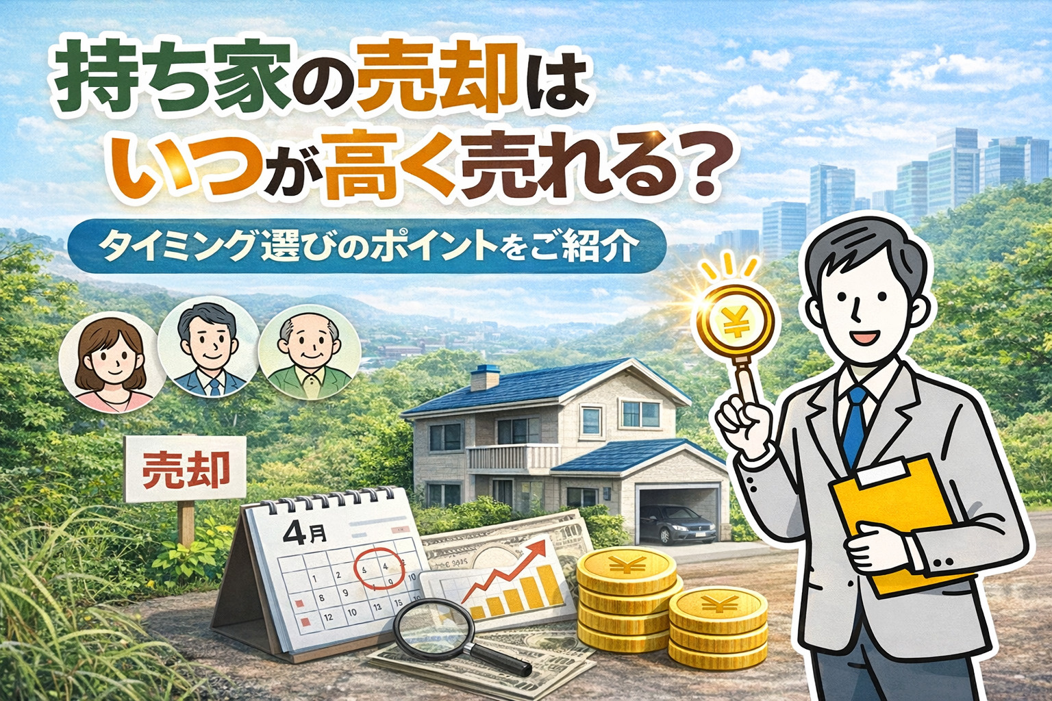 持ち家の売却はいつが高く売れる？タイミング選びのポイントをご...の画像