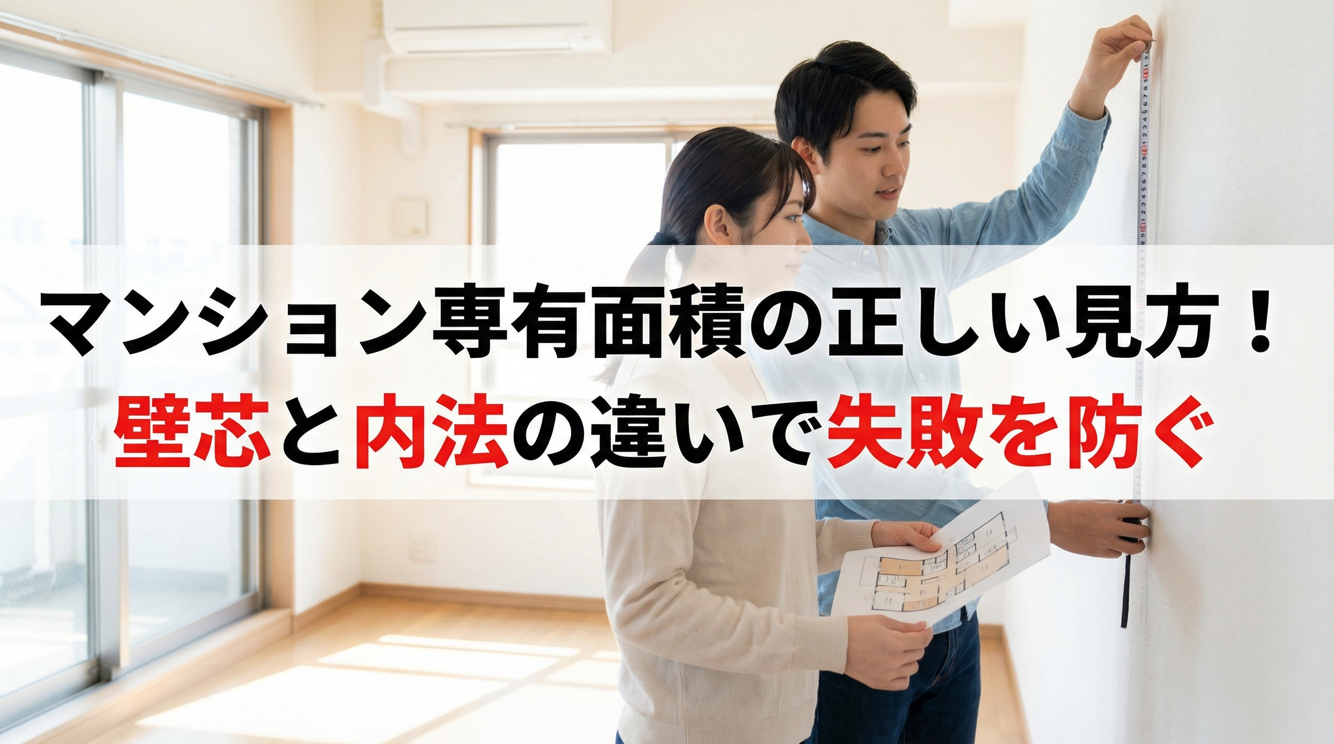 マンション専有面積の正しい見方！壁芯と内法の違いで失敗を防ぐ...の画像