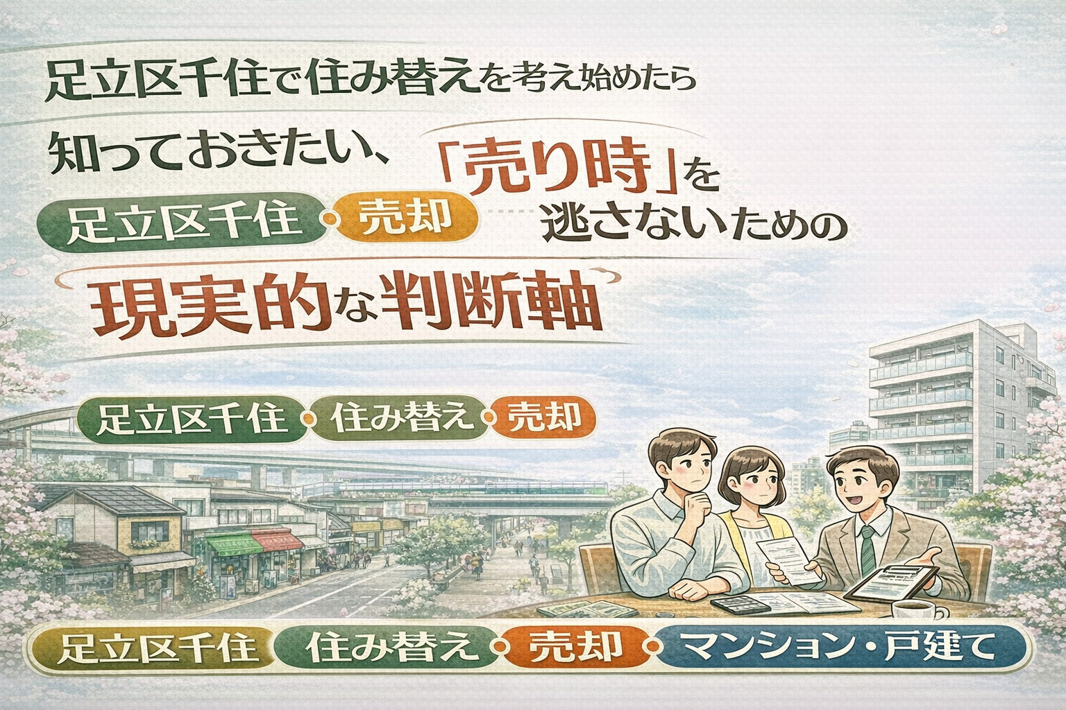 足立区千住で住み替えを考え始めたら知っておきたい、 「売り時...の画像