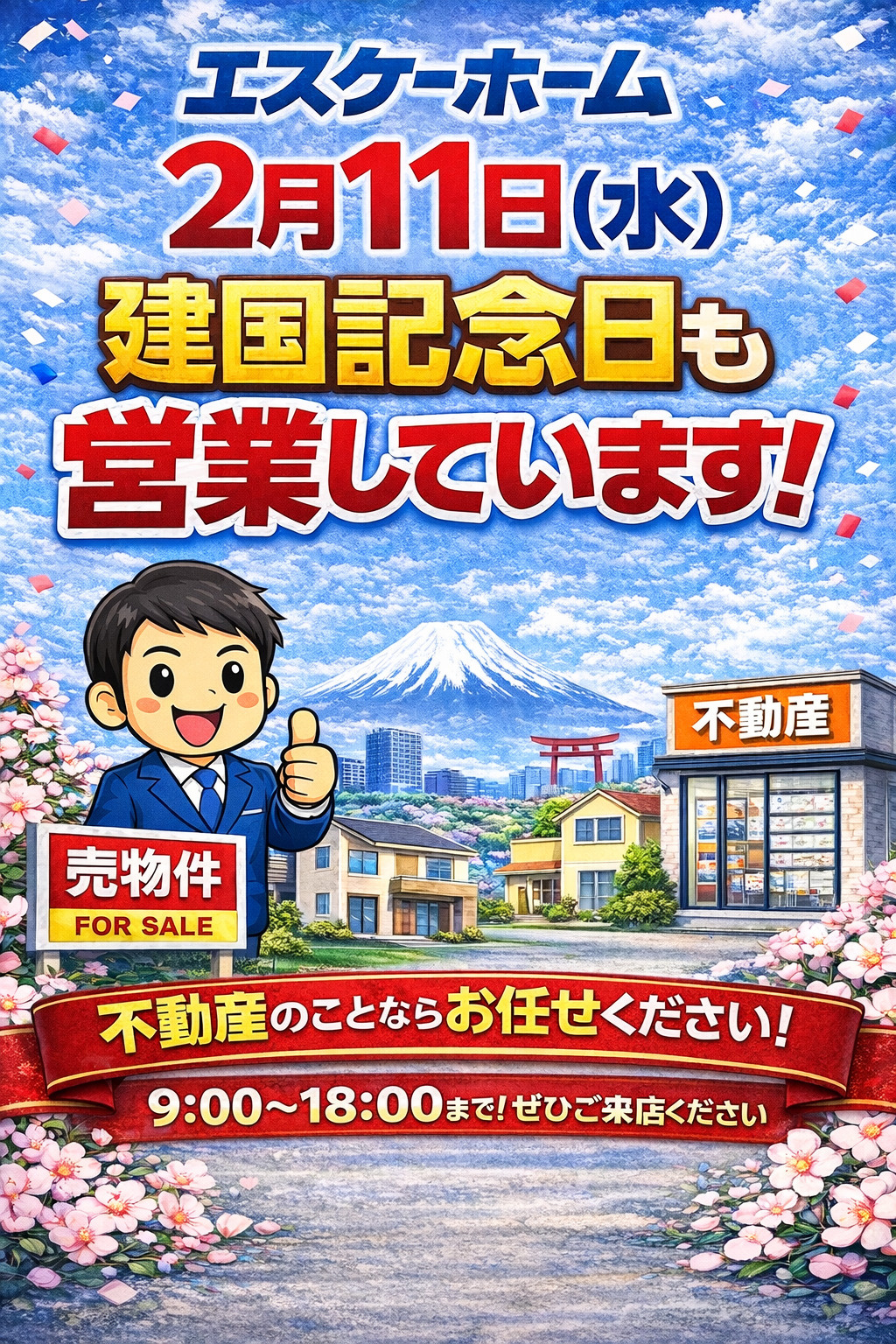 建国記念日も営業中！2月11日（水）は9:00～18:00ま...の画像