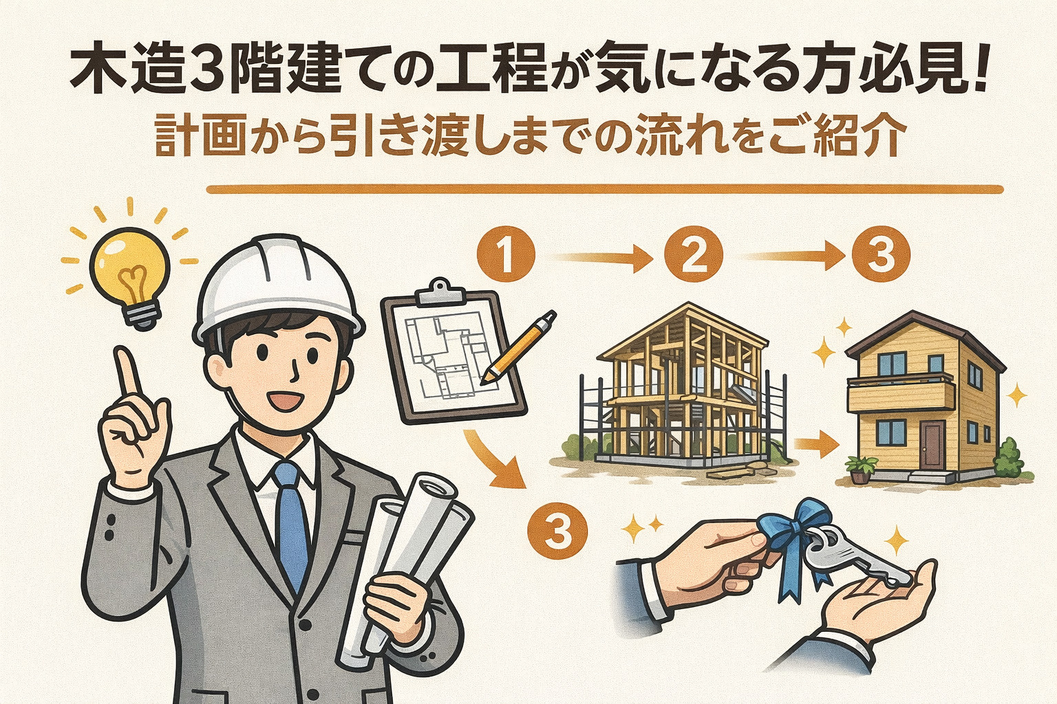 木造3階建ての工程が気になる方必見！計画から引き渡しまでの流...の画像