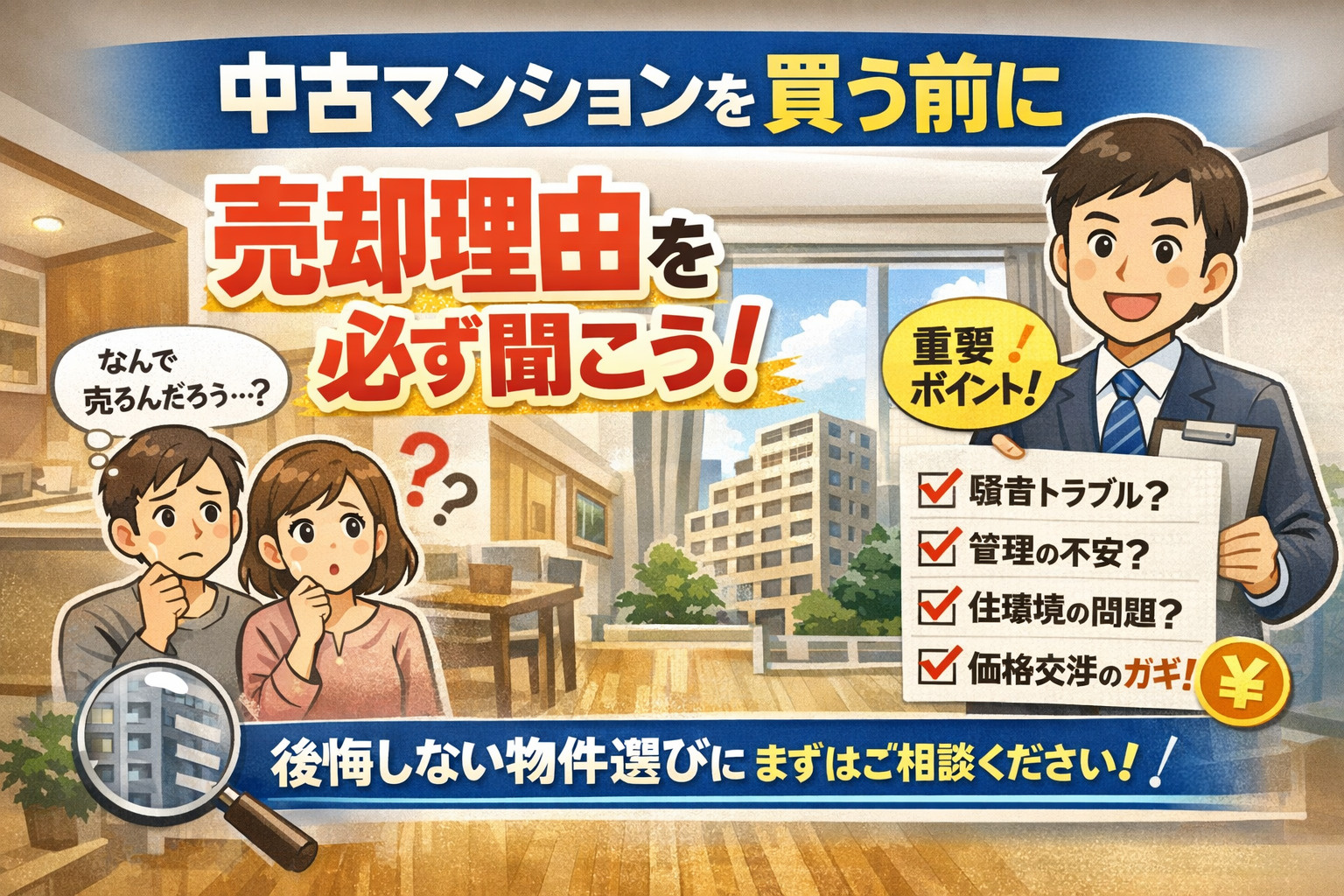 中古マンション購入で後悔しないために｜内覧時に「#1売却理由...の画像