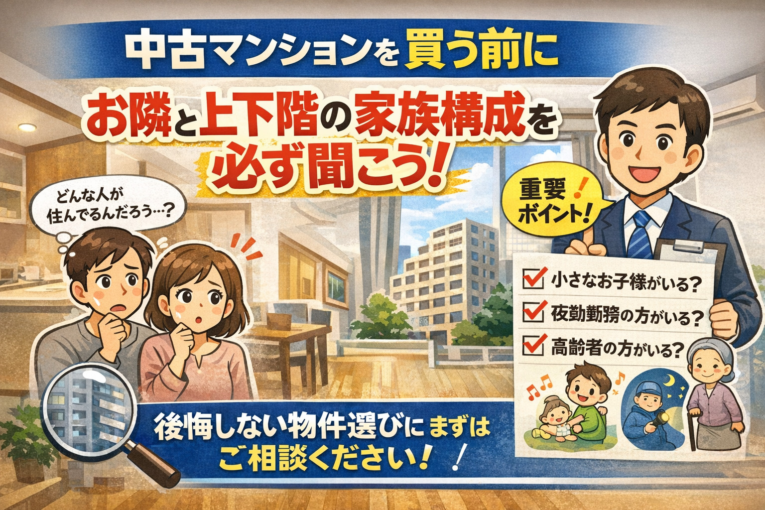 中古マンション購入で後悔しないために｜内覧時に「#2お隣と上...の画像