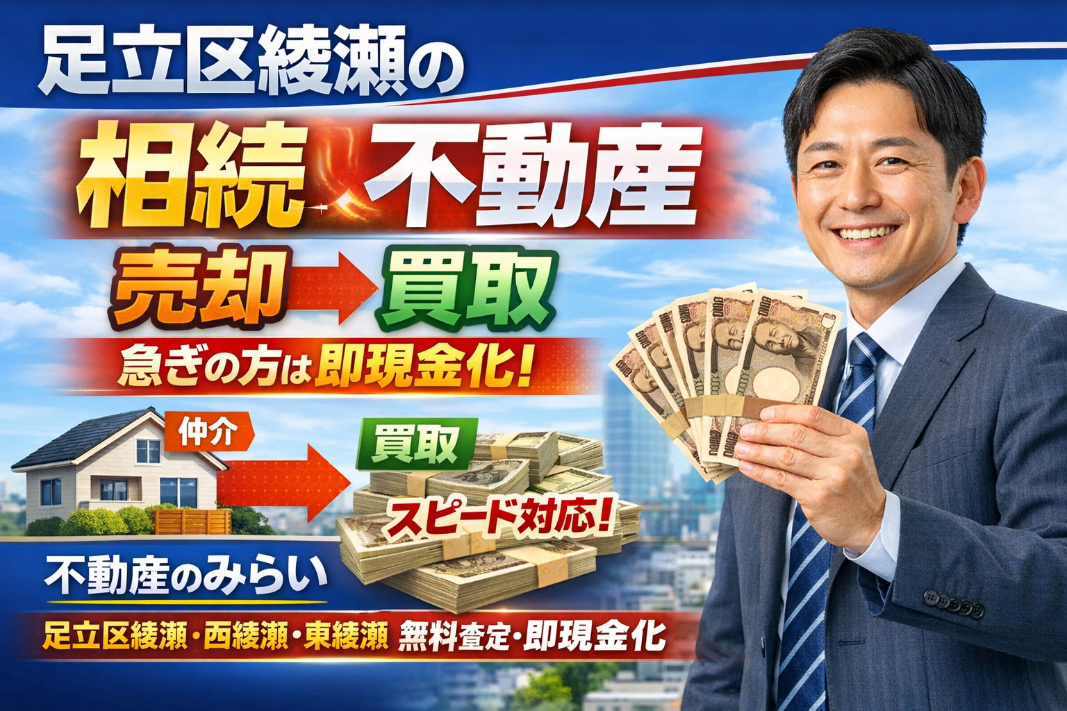 【足立区綾瀬・西綾瀬・東綾瀬】相続不動産を早く現金化したい方...の画像