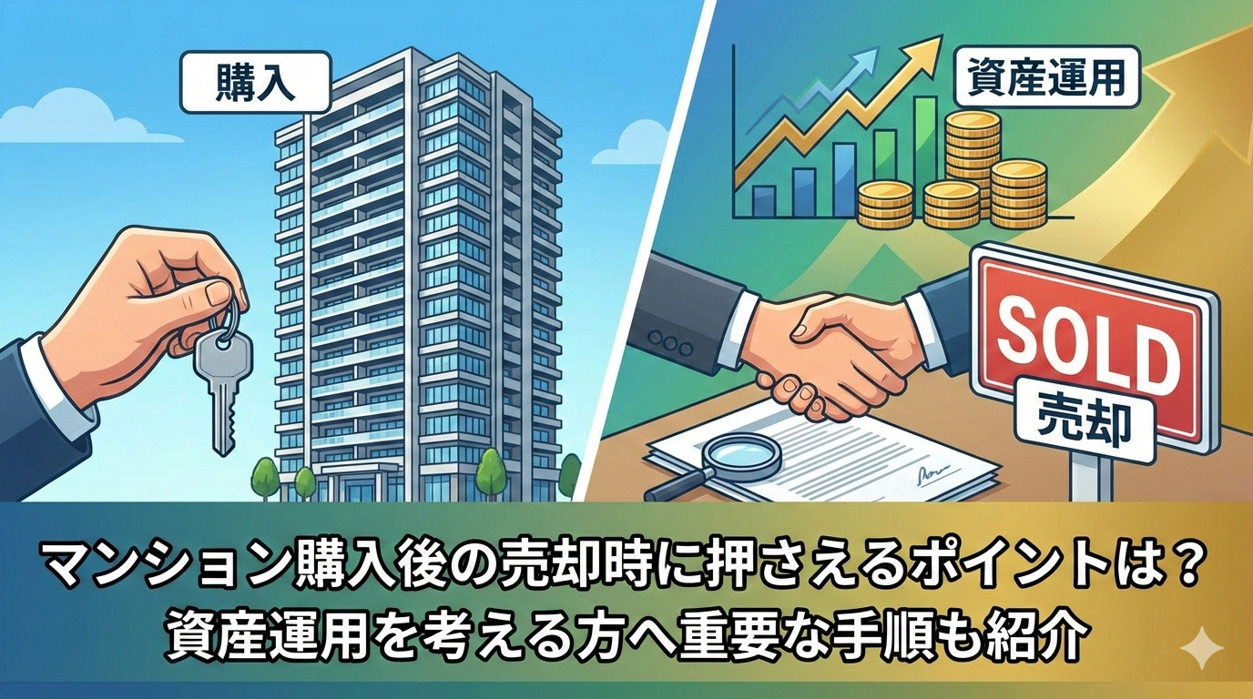 マンション購入後の売却時に押さえるポイントは？資産運用を考え...の画像