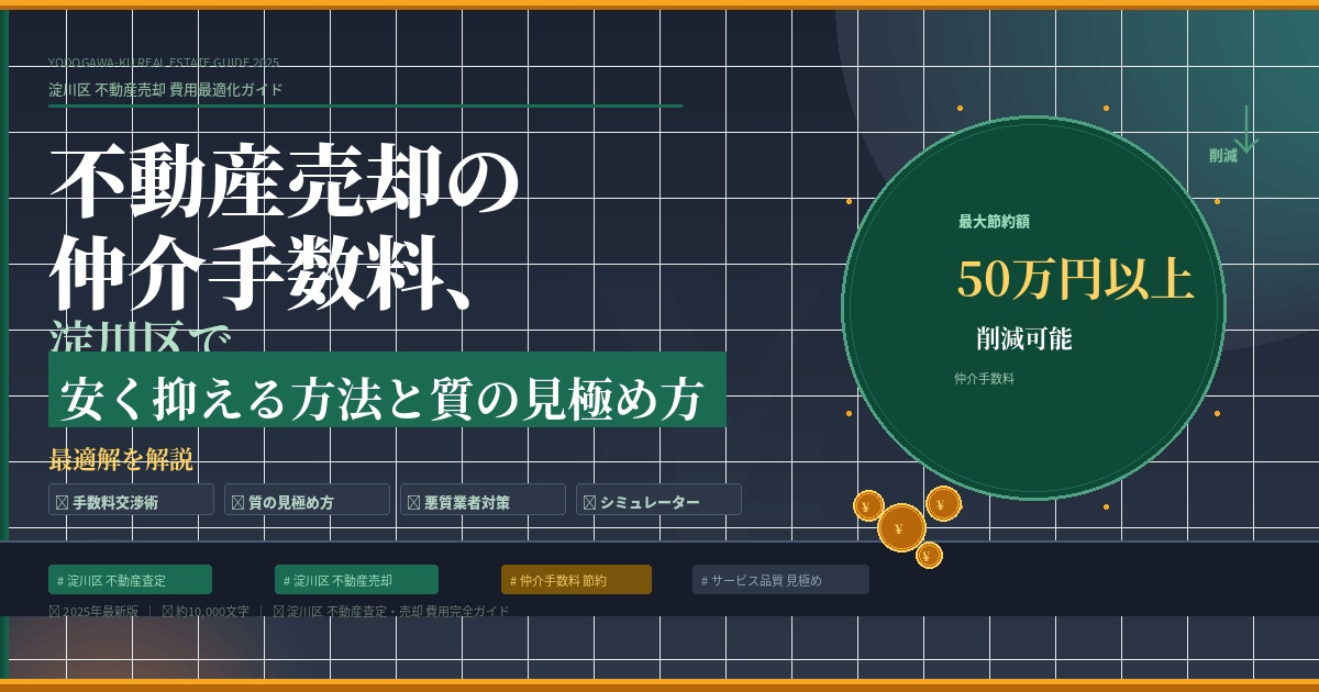 【2026年】不動産売却の仲介手数料、淀川区で安く抑える方法...の画像