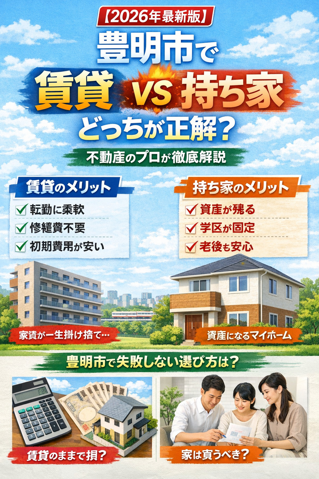 【2026年最新版】豊明市で賃貸VS持ち家どっちが正解？不動...の画像