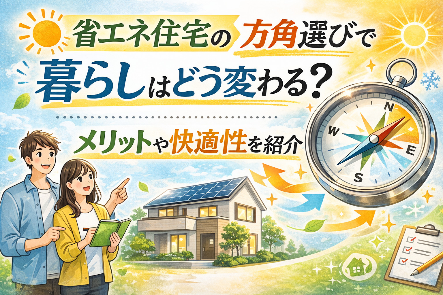 省エネ住宅の方角選びで暮らしはどう変わる？メリットや快適性を...の画像
