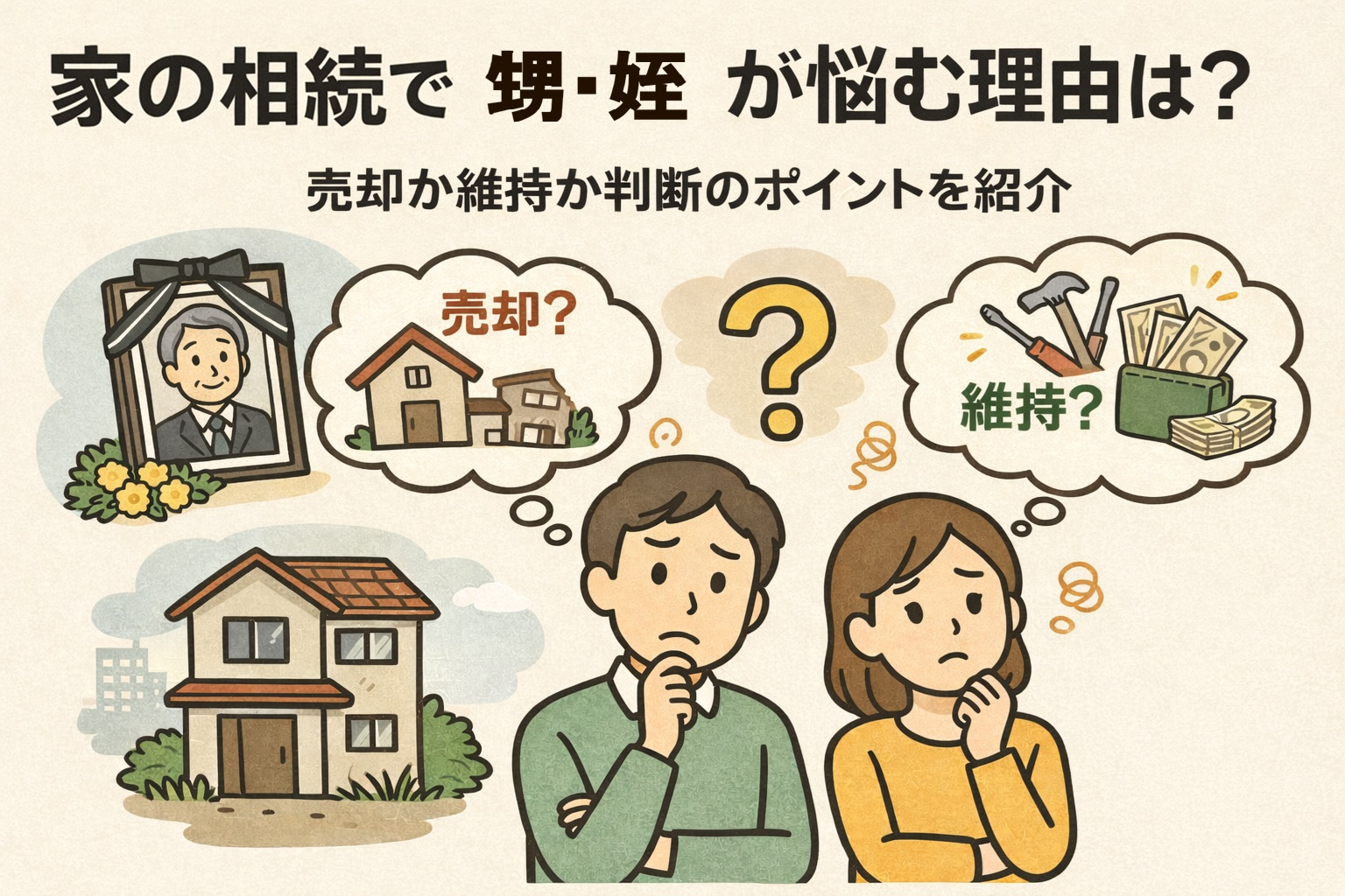 家の相続で甥や姪が悩む理由は？売却か維持か判断のポイントを紹...の画像