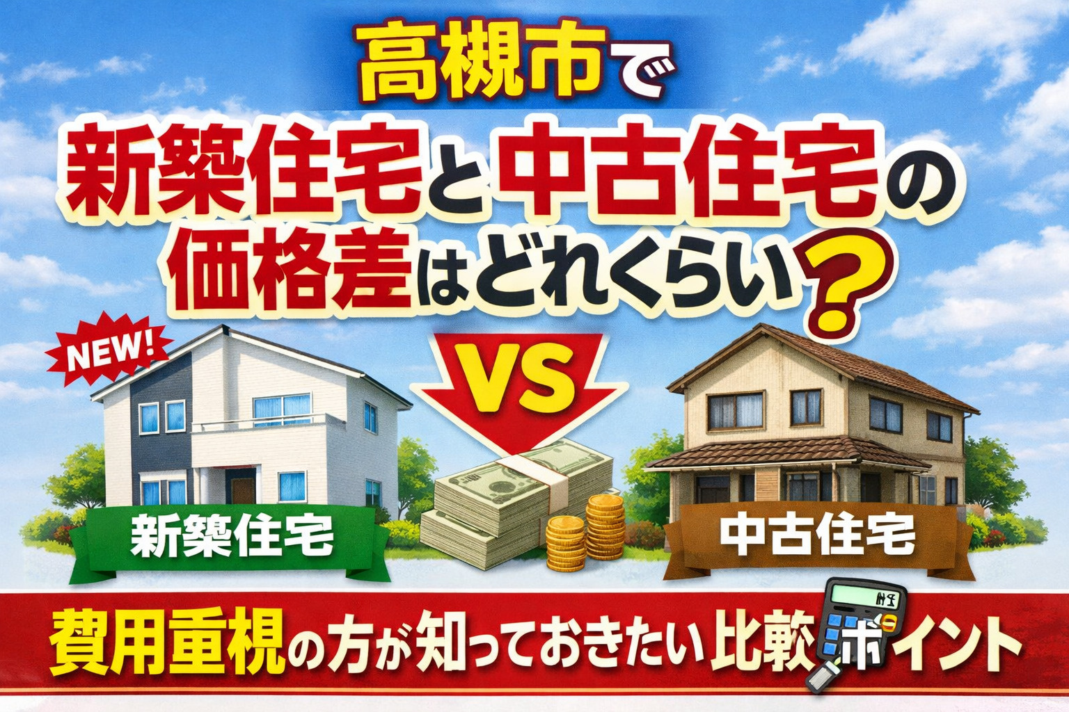 高槻市で新築住宅と中古住宅の価格差はどれくらい？費用重視の方...の画像