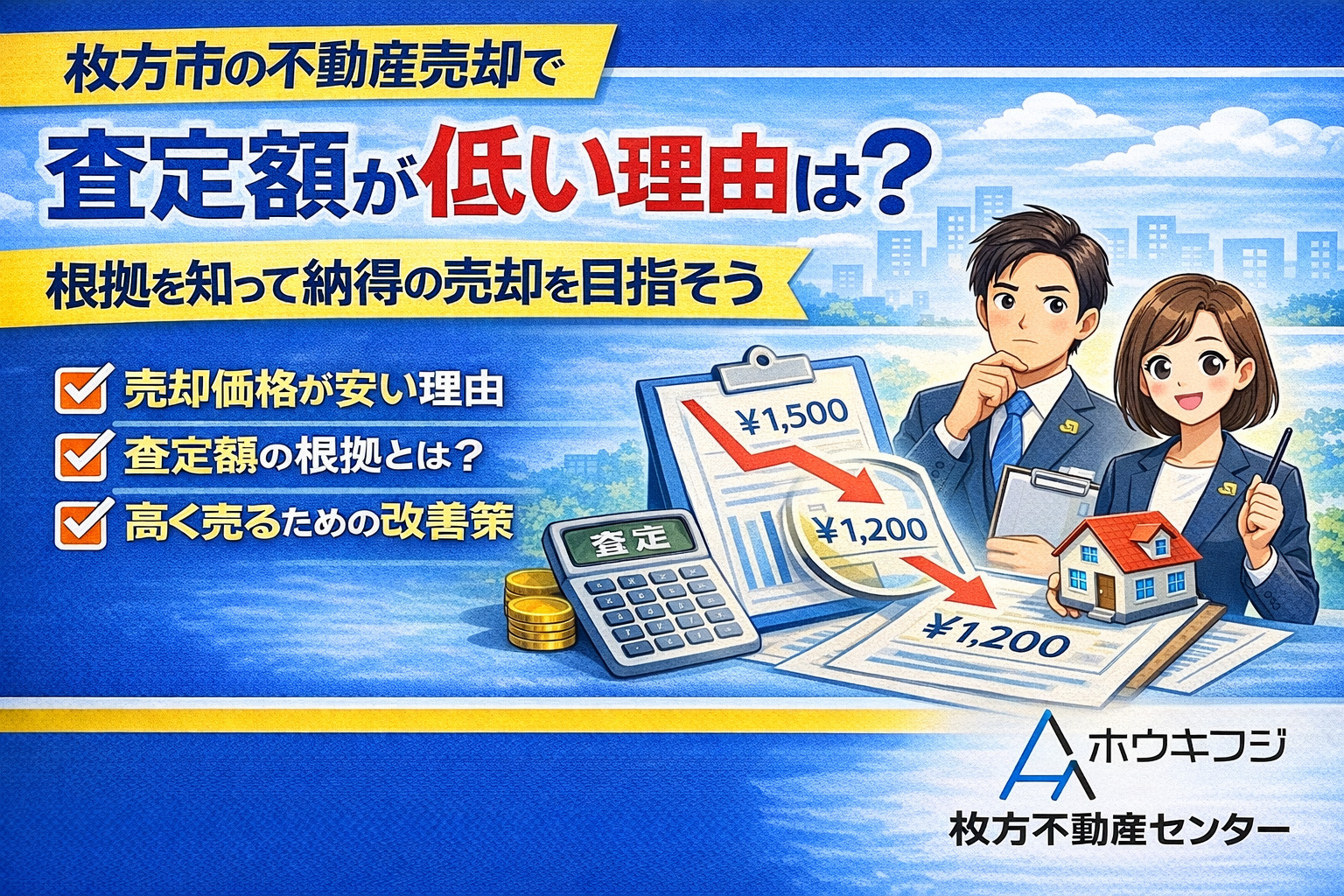 枚方市の不動産売却で査定額が低い理由は？根拠を知って納得の売...の画像