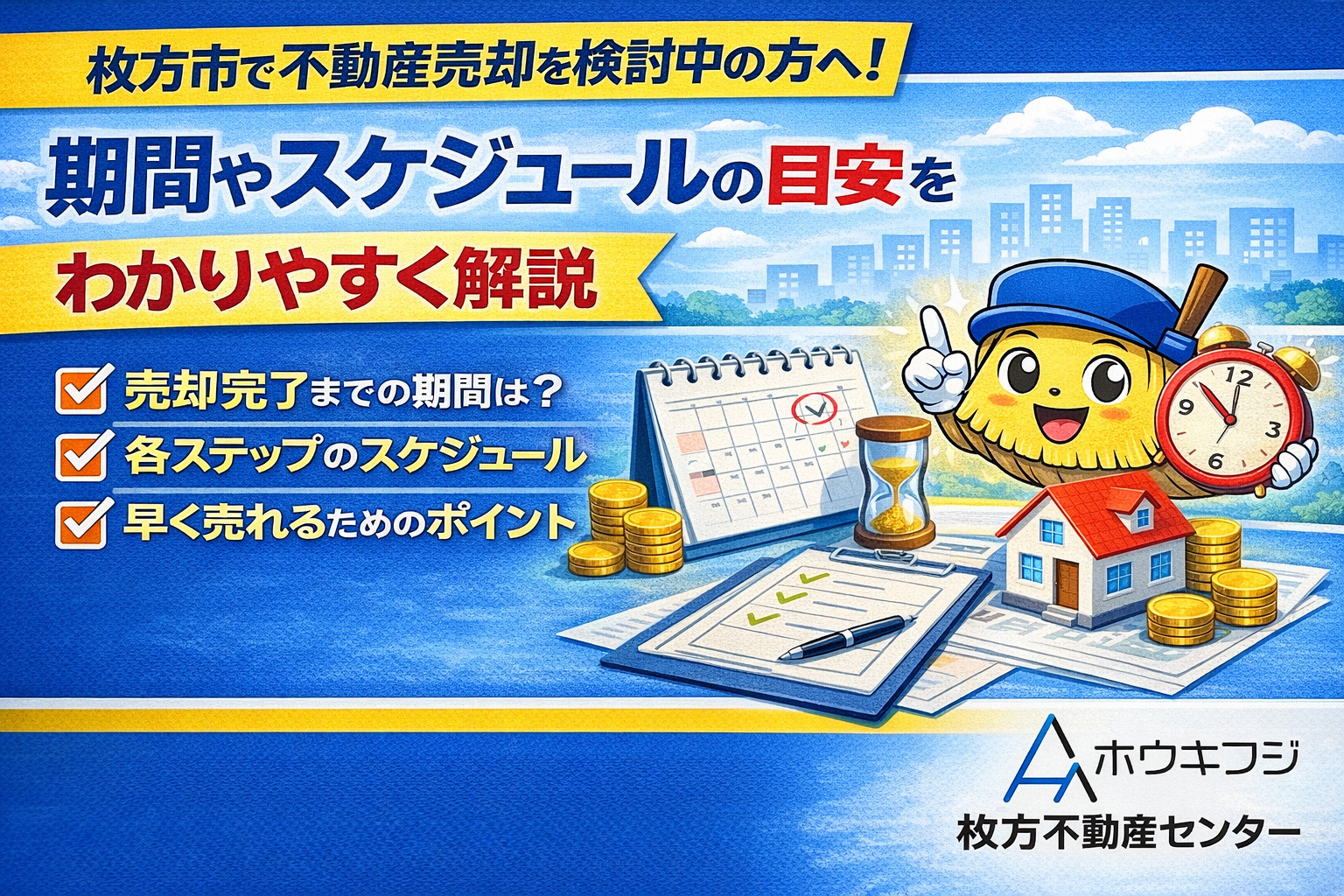 枚方市で不動産売却を検討中の方へ！期間やスケジュールの目安を...の画像