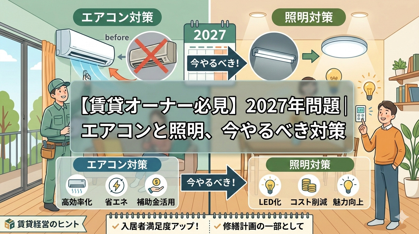 【賃貸オーナー必見】2027年問題｜エアコンと照明、今やるべ...の画像