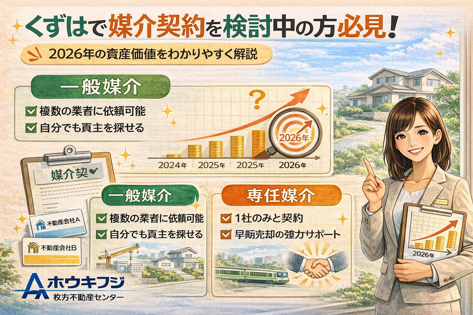 樟葉で媒介契約を検討中の方必見！一般と専任の違いをわかりやす...の画像