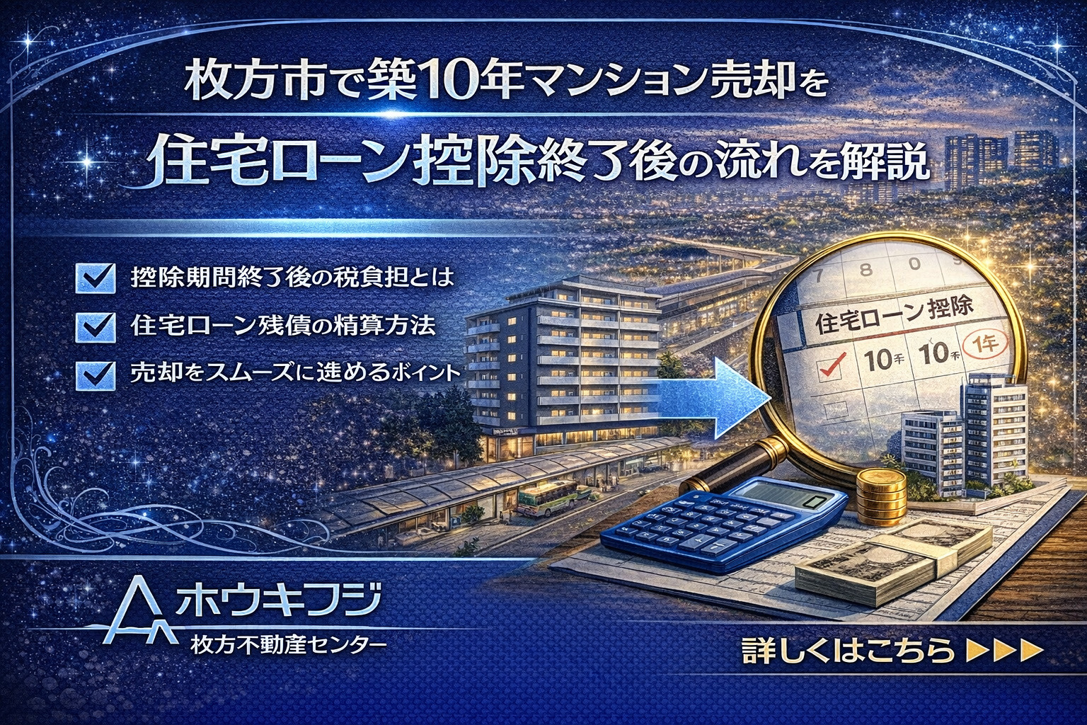 枚方市で築10年マンション売却を検討中の方へ！住宅ローン控除...の画像