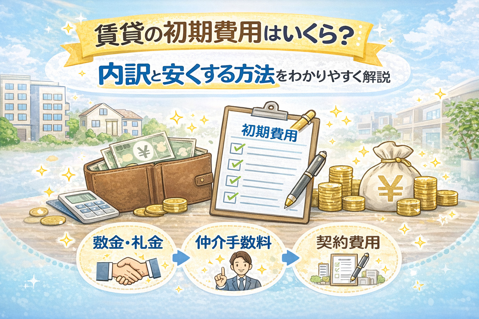 賃貸の初期費用はいくら？内訳をわかりやすく解説の画像
