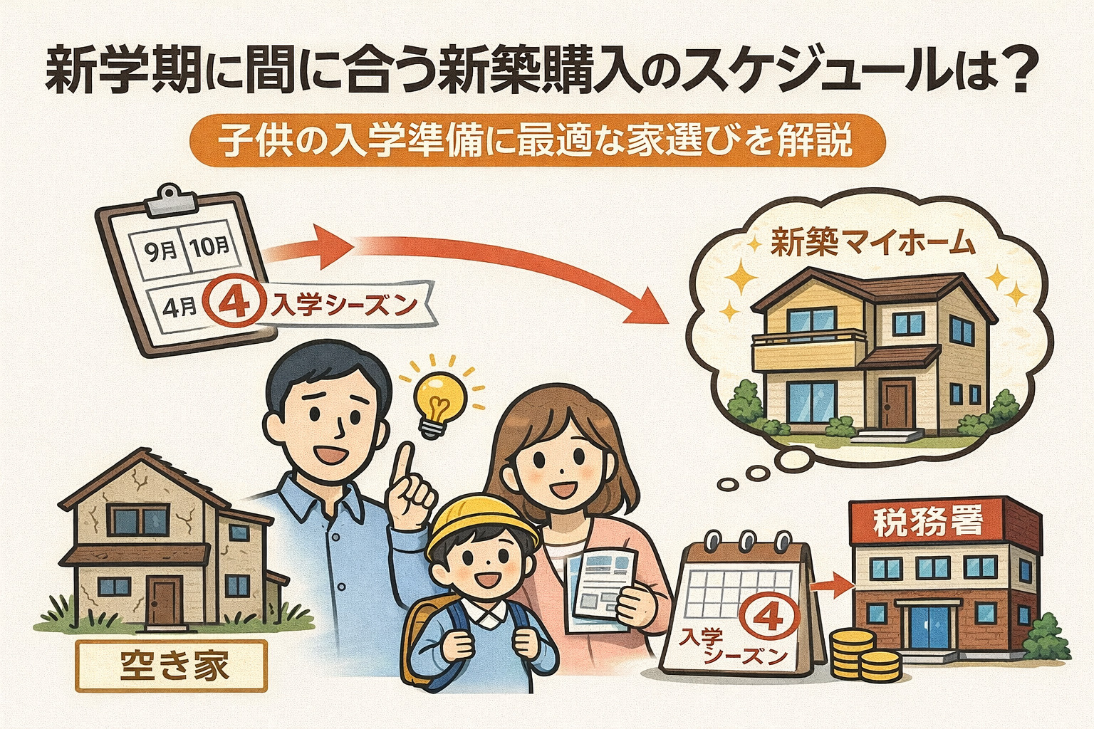 新学期に間に合う新築購入のスケジュールは？子供の入学準備に最...の画像