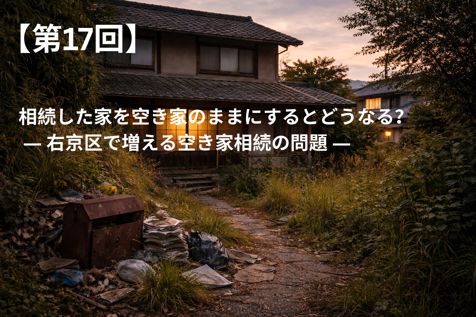 相続した家を空き家のままにするとどうなる？  ― 右京区で増...の画像