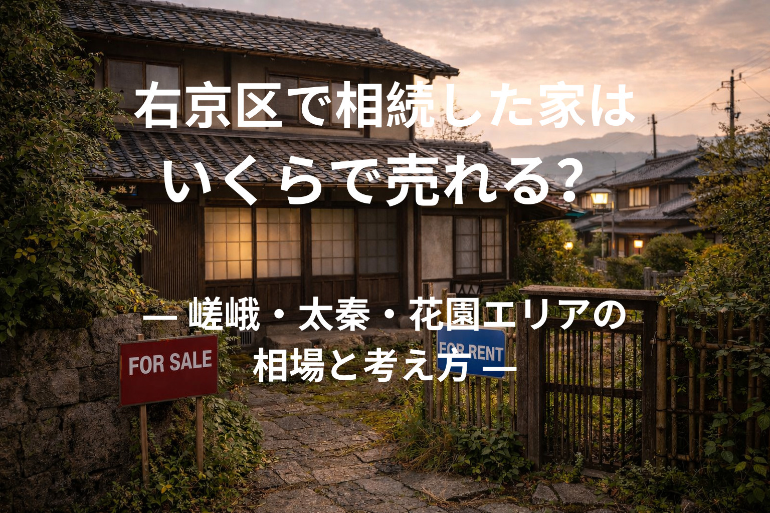 右京区で相続した家はいくらで売れる？  ― 嵯峨・太秦・花園...の画像