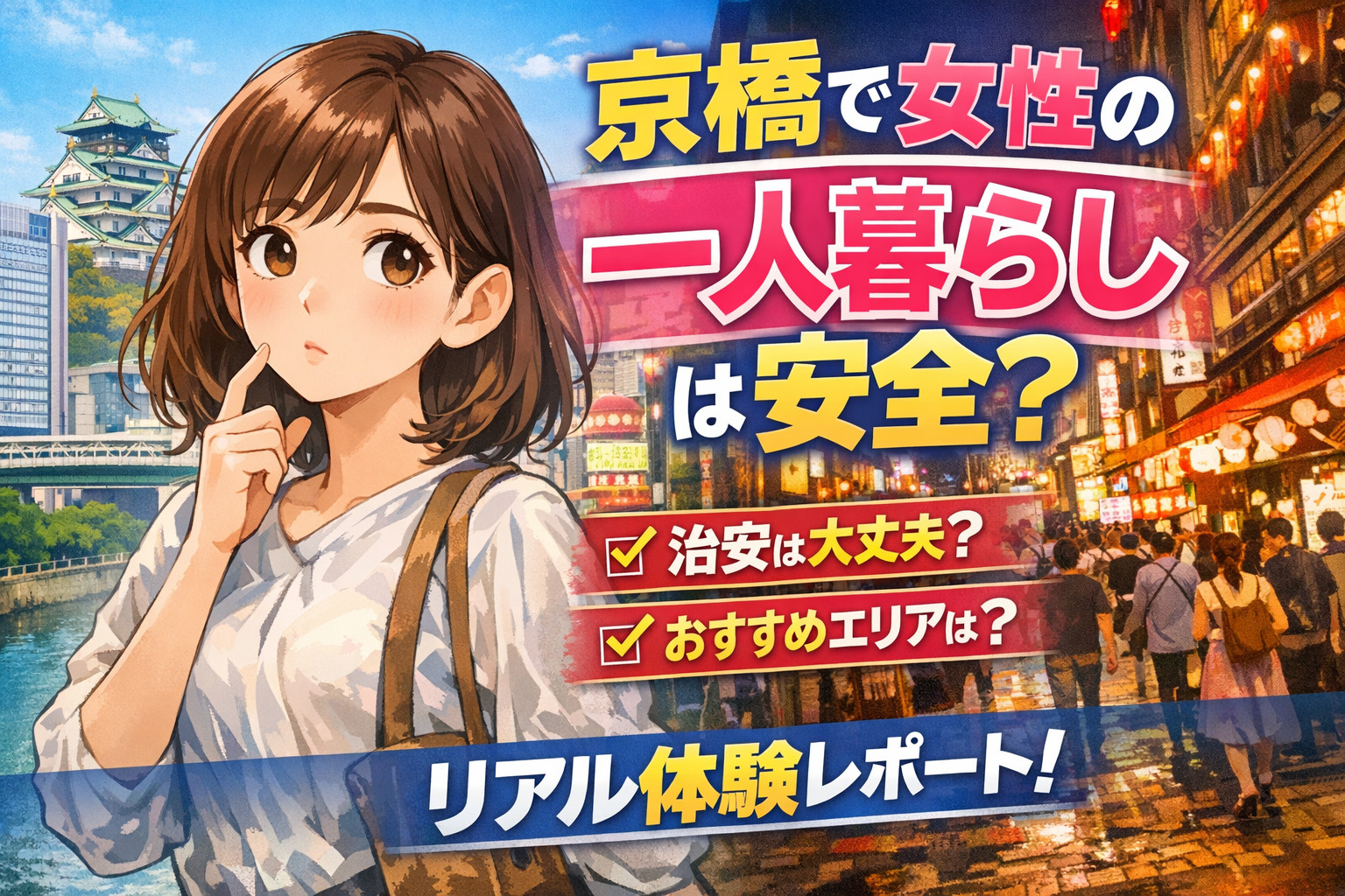 京橋で女性の一人暮らしは危険？治安のリアルと安全に住むコツを...の画像