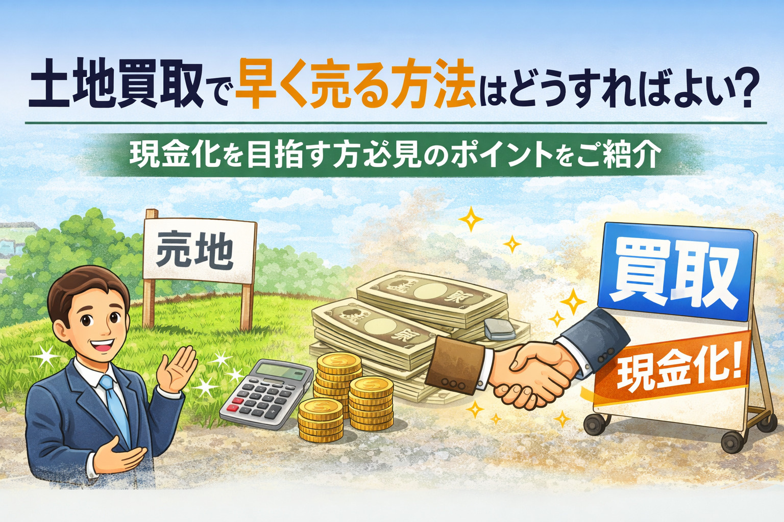 土地買取で早く売る方法はどうすればよい？現金化を目指す方必見...の画像