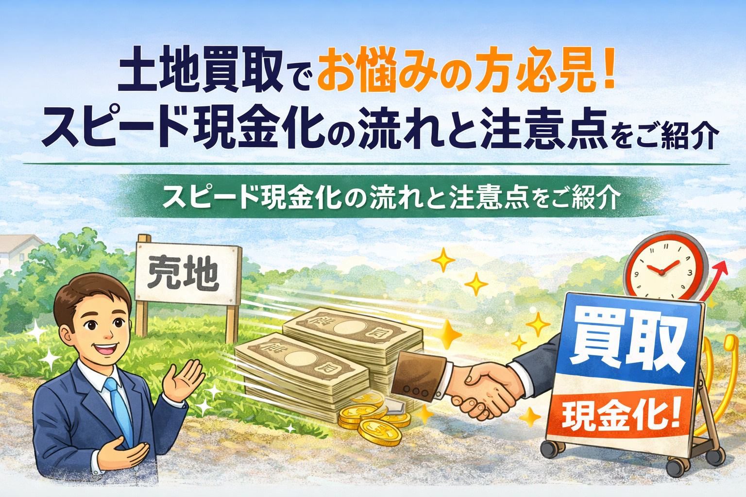 土地買取でお悩みの方必見！スピード現金化の流れと注意点をご紹...の画像