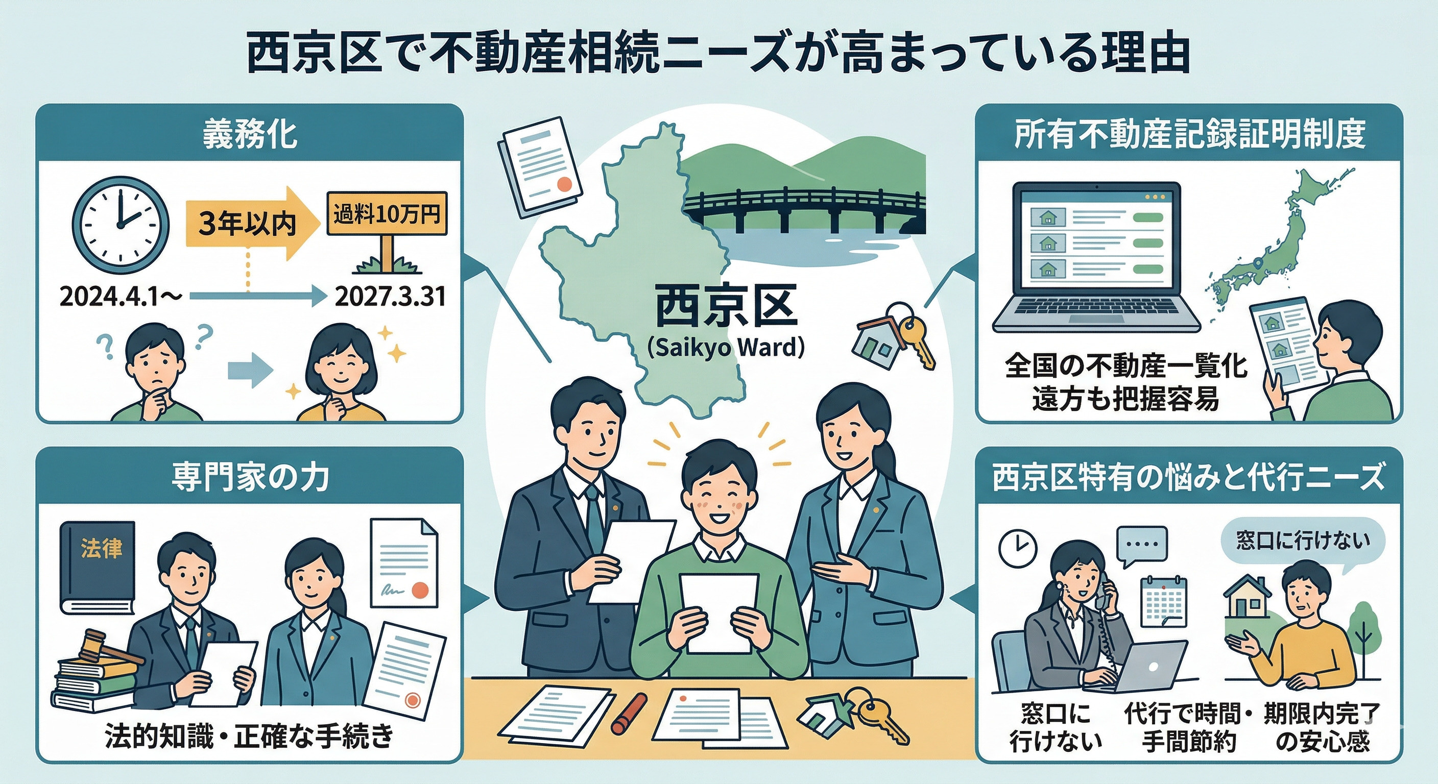 西京区で不動産の相続手続きに悩んでいませんか？サポート内容や...の画像