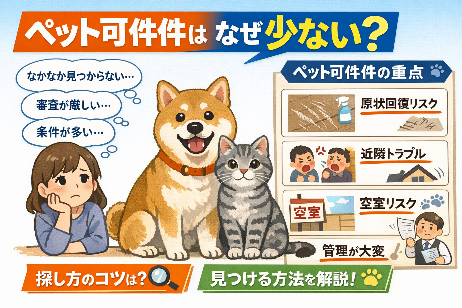 ペット可物件はなぜ少ない？審査・条件・見つけるコツを解説の画像