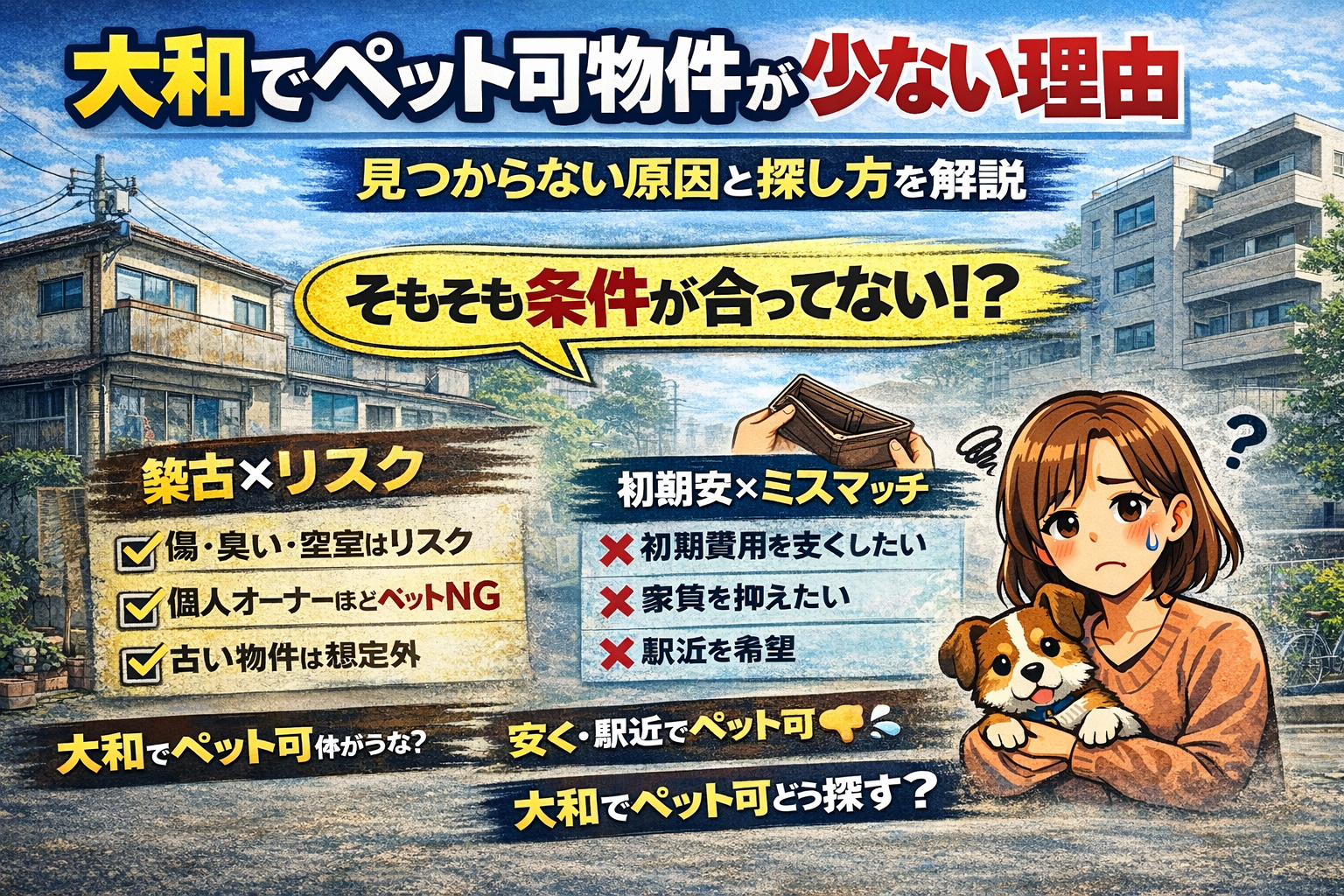 大和でペット可物件が少ない理由｜見つからない原因と探し方の画像