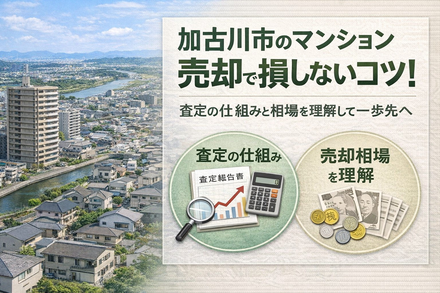 加古川市のマンション売却で損しないコツ！査定の仕組みと相場を...の画像