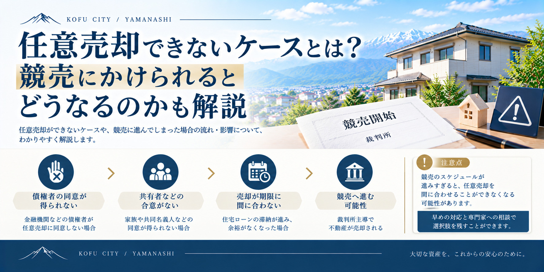 任意売却できないケースとは？競売にかけられるとどうなるのかも...の画像