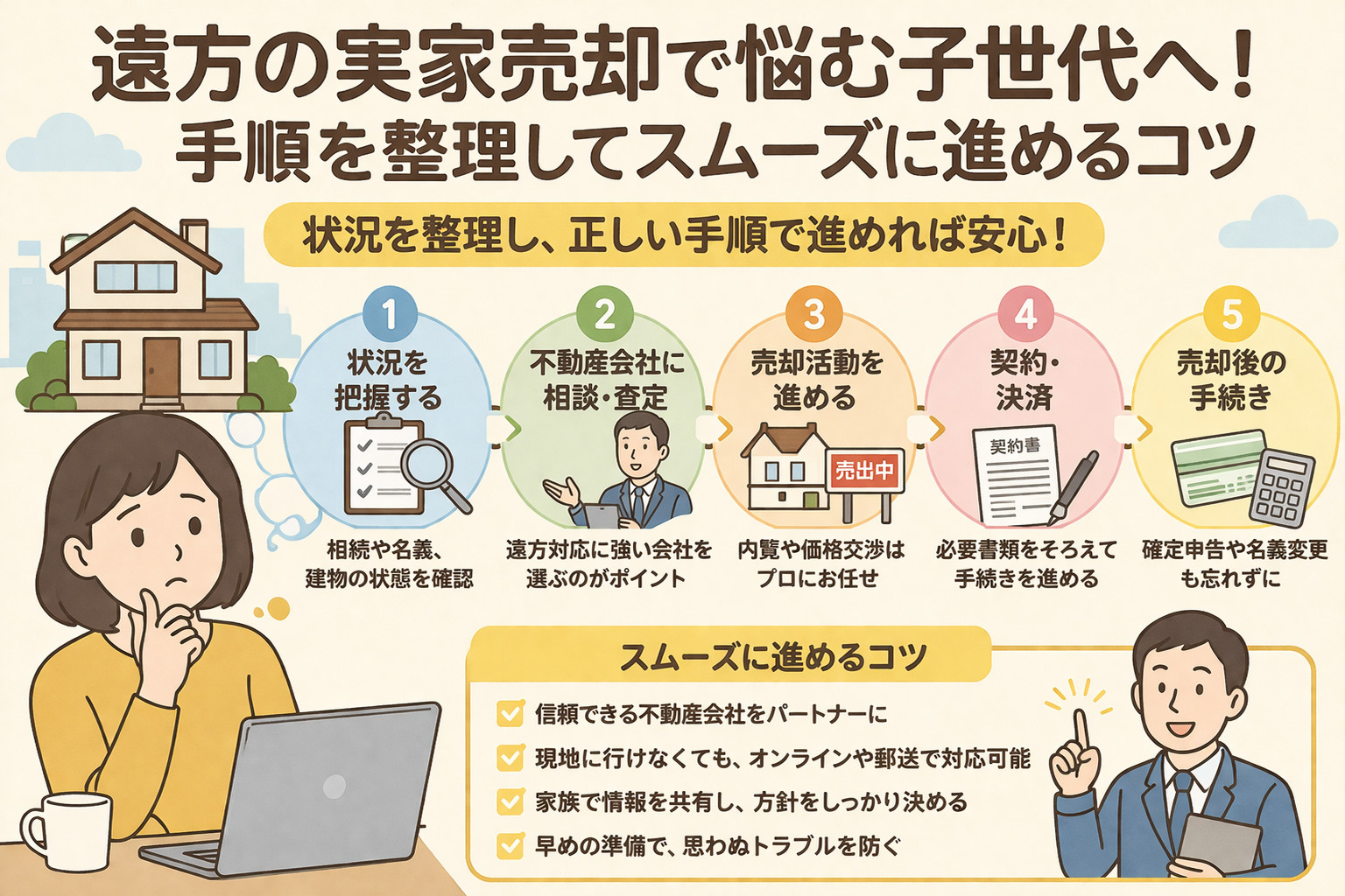 遠方の実家売却で悩む子世代へ！手順を整理してスムーズに進める...の画像