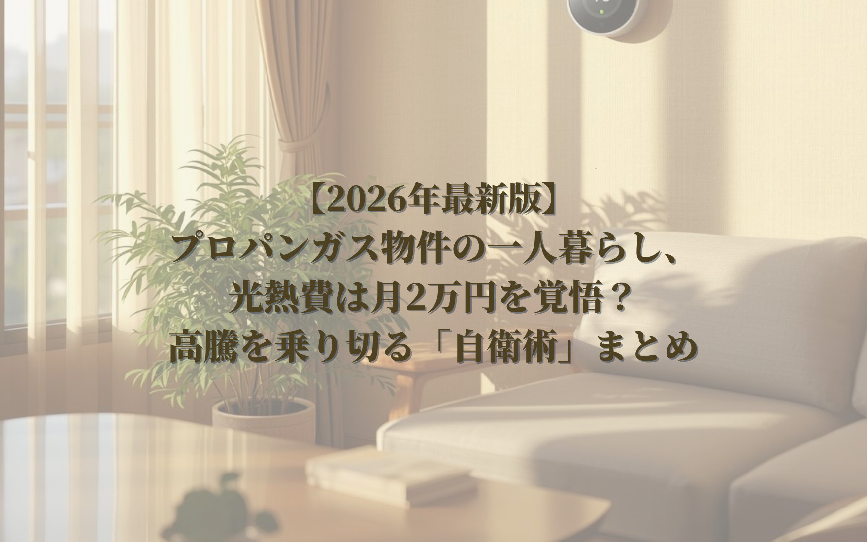 【2026年最新版】プロパンガス物件の一人暮らし、光熱費は月...の画像