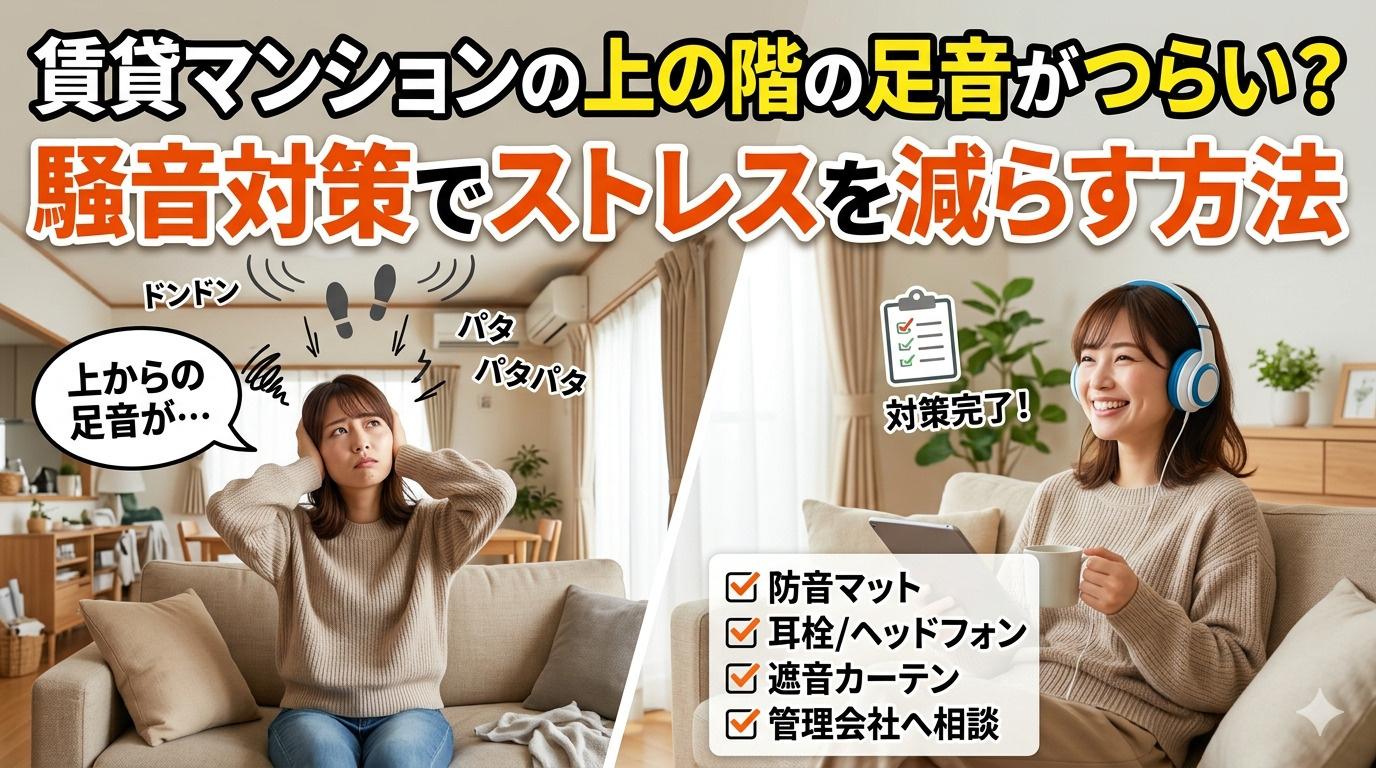 賃貸マンションの上の階の足音がつらい？騒音対策でストレスを減...の画像