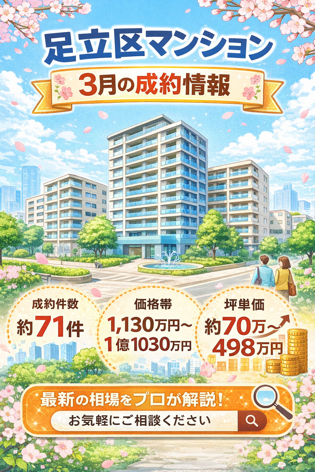 【2026年3月】足立区マンション成約情報｜最新相場・坪単価...の画像