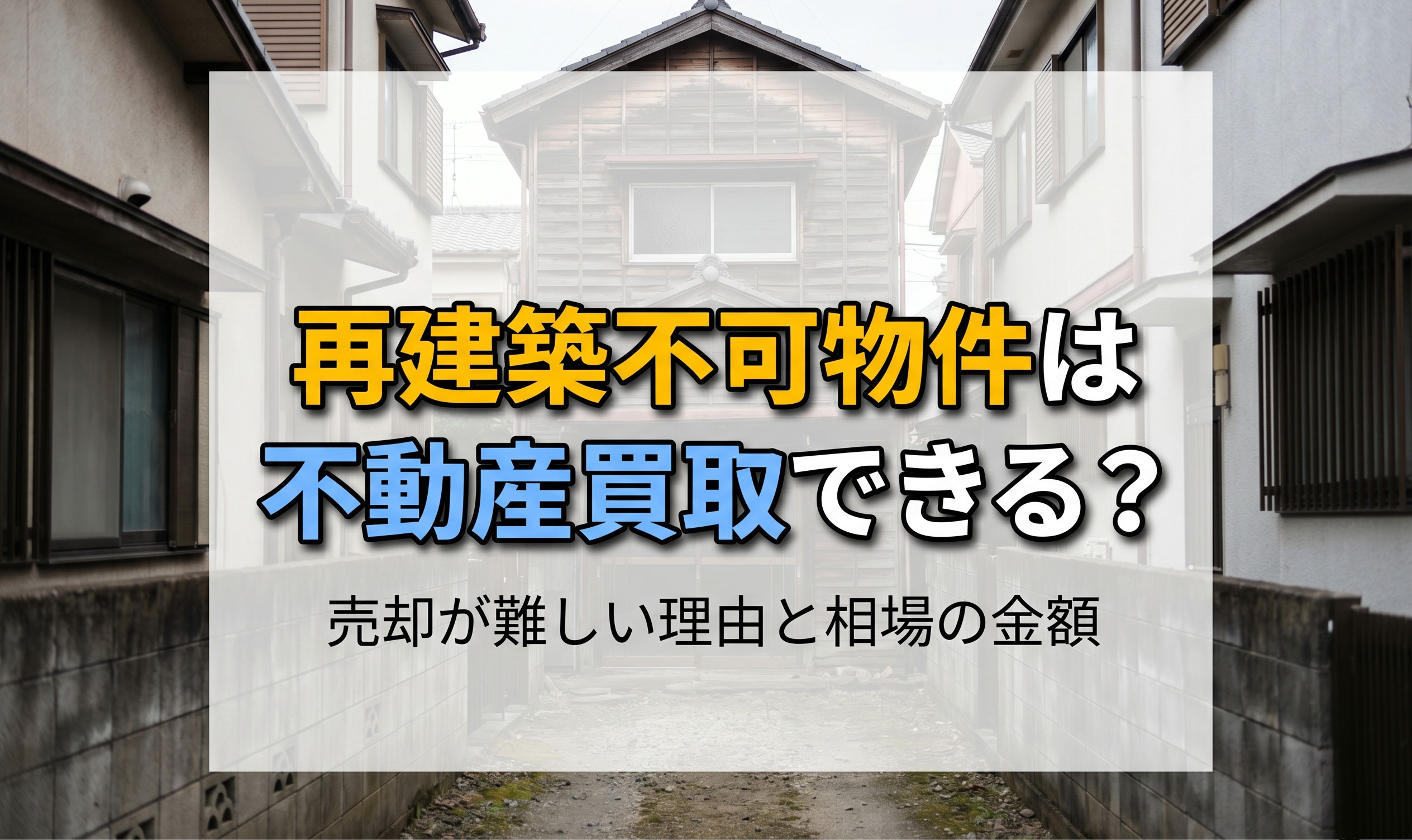 【不動産買取】再建築不可物件は不動産買取できる？売却が難しい...の画像