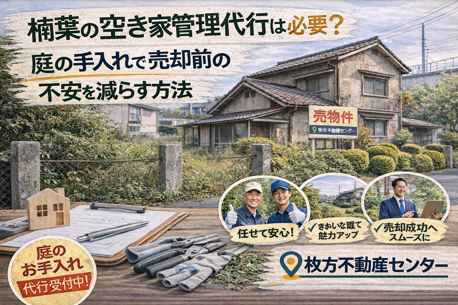 楠葉の空き家管理代行は必要？庭の手入れで売却前の不安を減らす...の画像