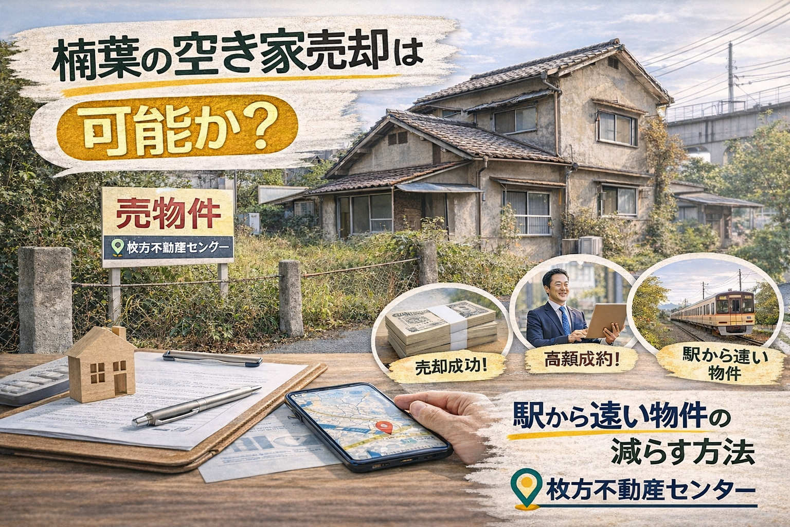 楠葉の空き家売却は可能か？成功事例から学ぶ  駅から遠い物件...の画像