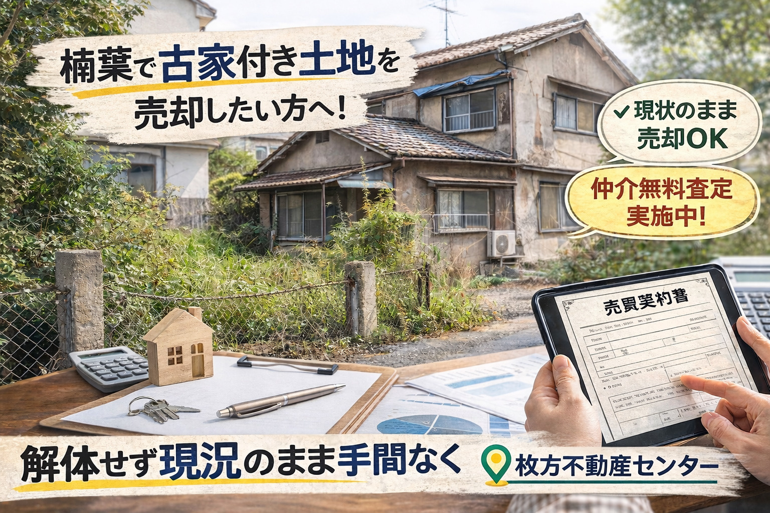 楠葉で古家付き土地を売却したい方へ！解体せず現況のまま手間な...の画像