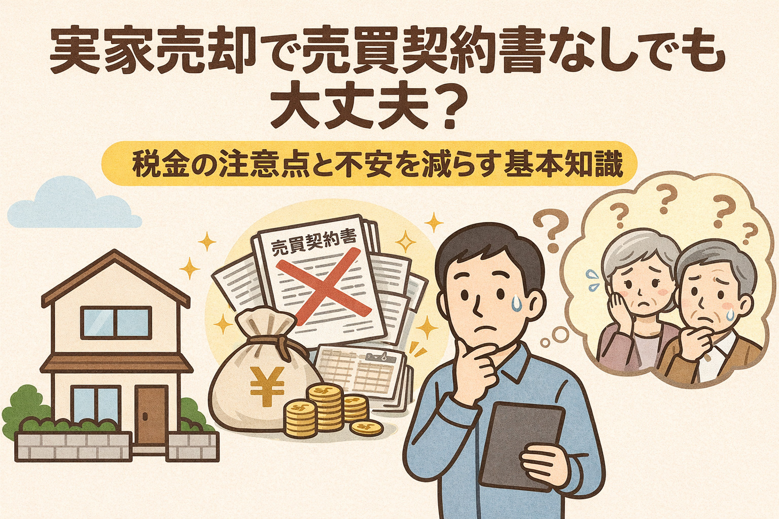 実家売却で売買契約書なしでも大丈夫？  税金の注意点と不安を...の画像