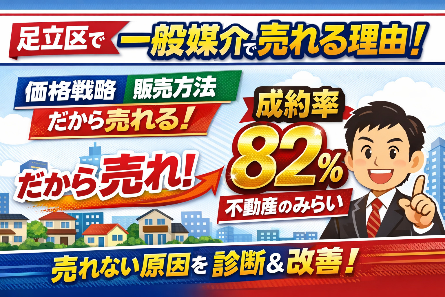 【足立区】一般媒介でも売れる理由｜成約率82％の不動産会社が...の画像