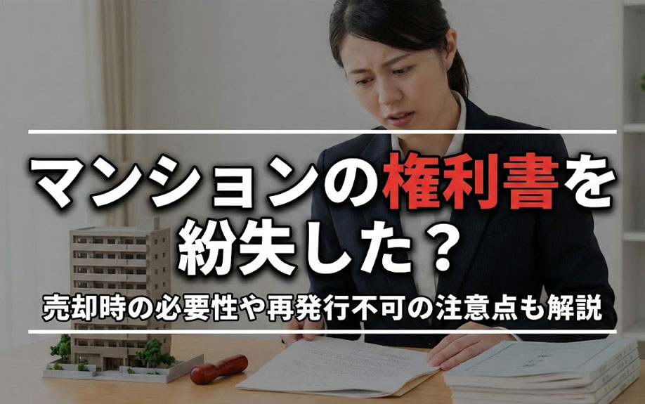 マンションの権利書を紛失した？売却時の必要性や再発行不可の注...の画像