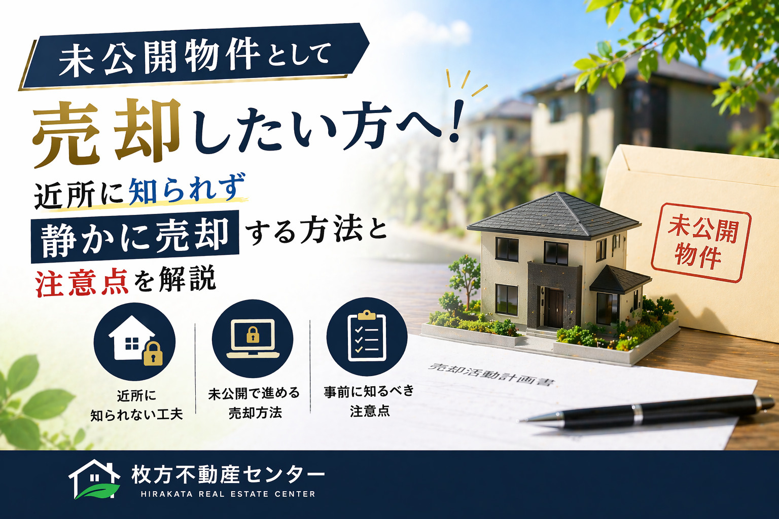 枚方市で未公開物件として売却したい方へ！  近所に知られず静...の画像