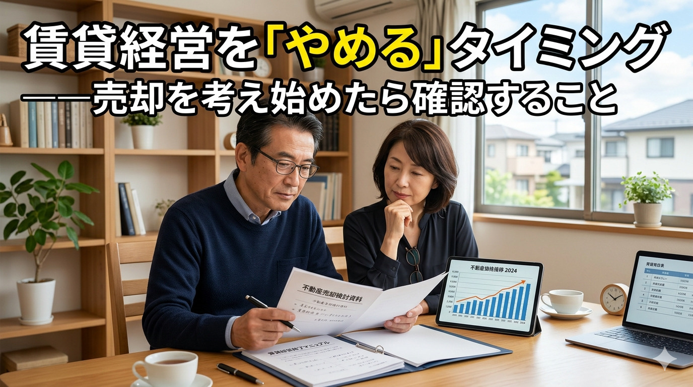 賃貸経営を「やめる」タイミング——売却を考え始めたら確認の画像