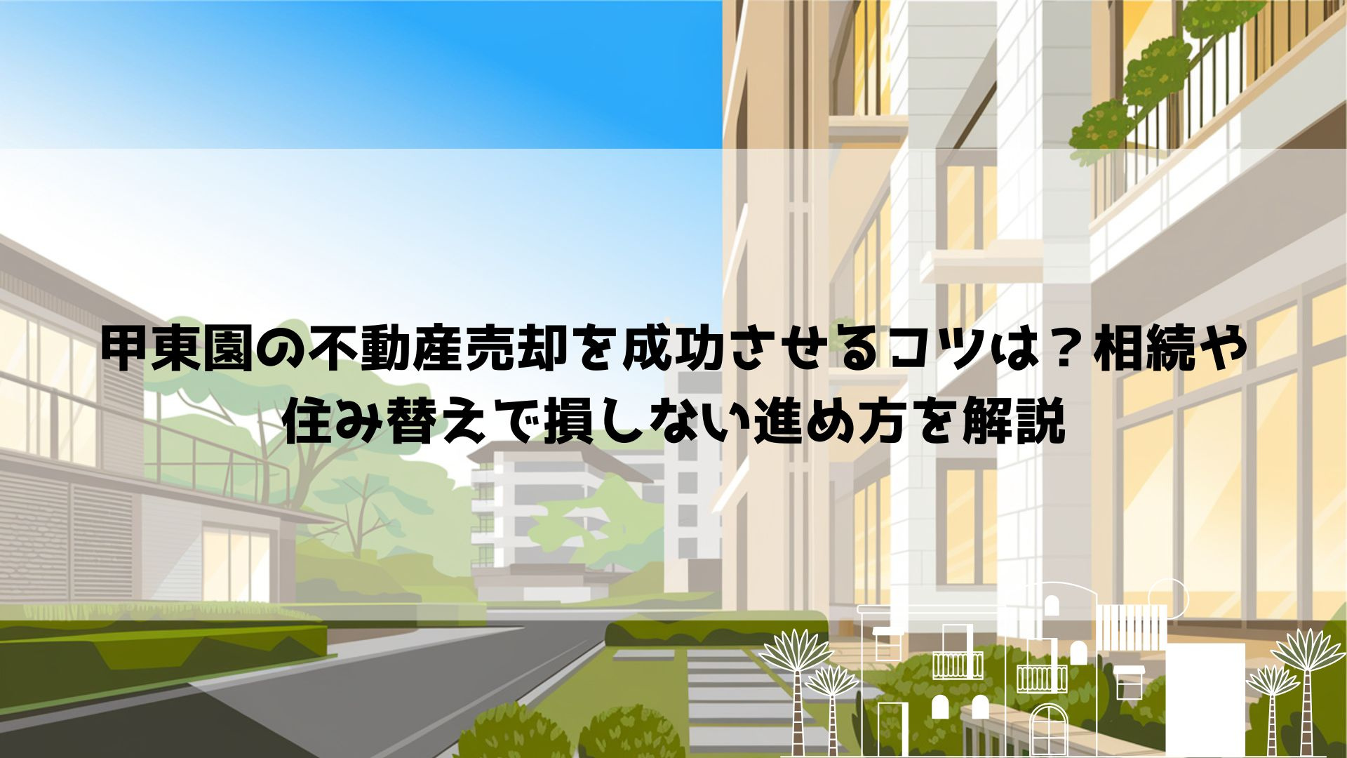 甲東園の不動産売却を成功させるコツは？相続や住み替えで損しな...の画像
